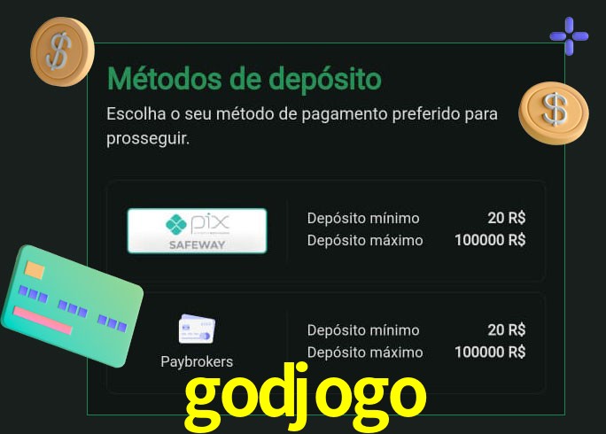 O cassino godjogo oferece uma grande variedade de métodos de pagamento